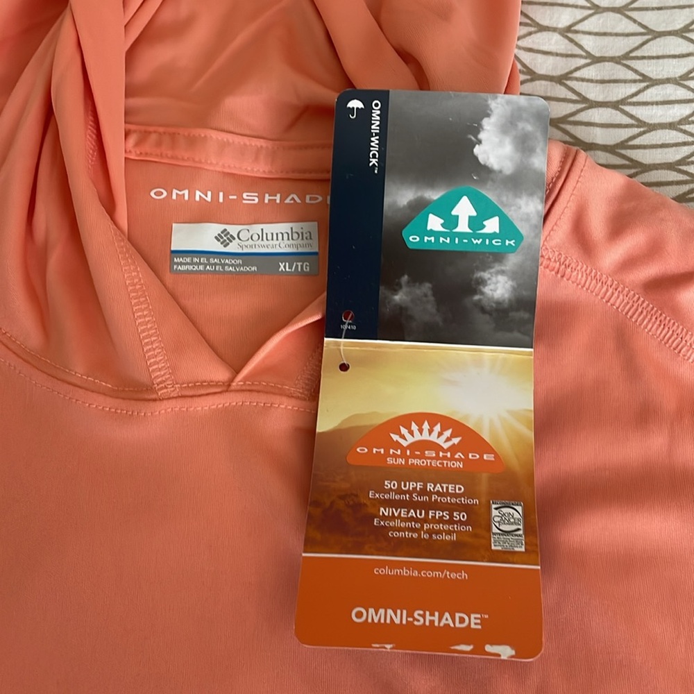 NWT Columbia Omni shade hooded Sun Tee - Picture 2 of 4